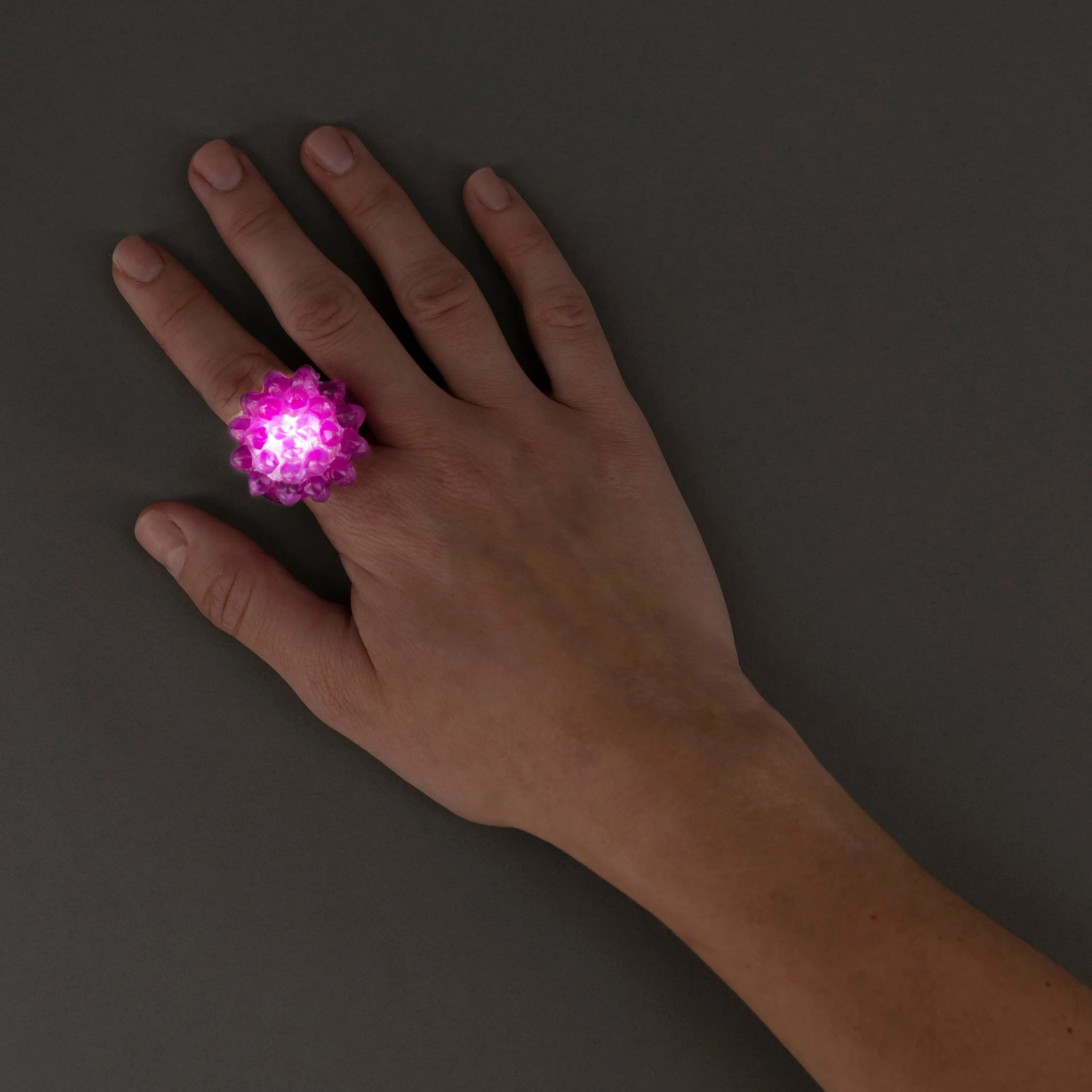 Purple LED Light Up Flashing Jelly Bumpy Rings - Pack of 96