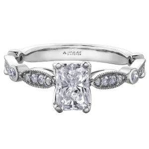 Radiant Cut Canadian Diamond Ring with Milgrain Detail