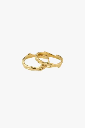 Rita Gold Beaten Double Ring