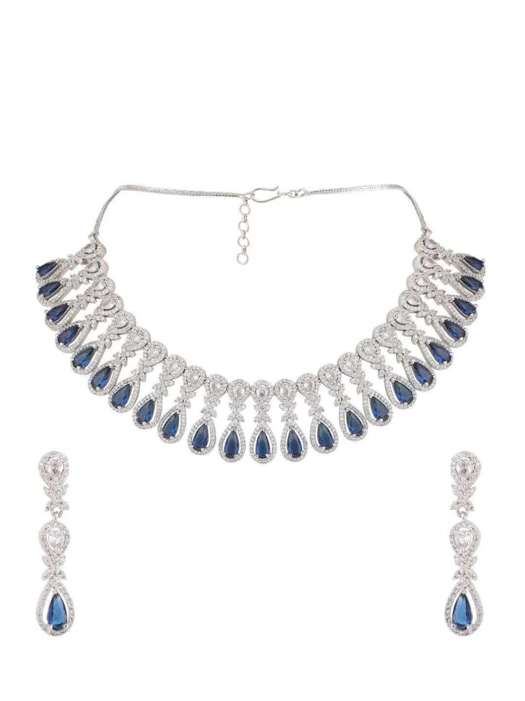 Sapphire Ad Brass Necklace Set