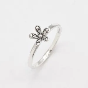 Silver Daisy Ring - Dainty Flower Ring - Cute Daisy Ring