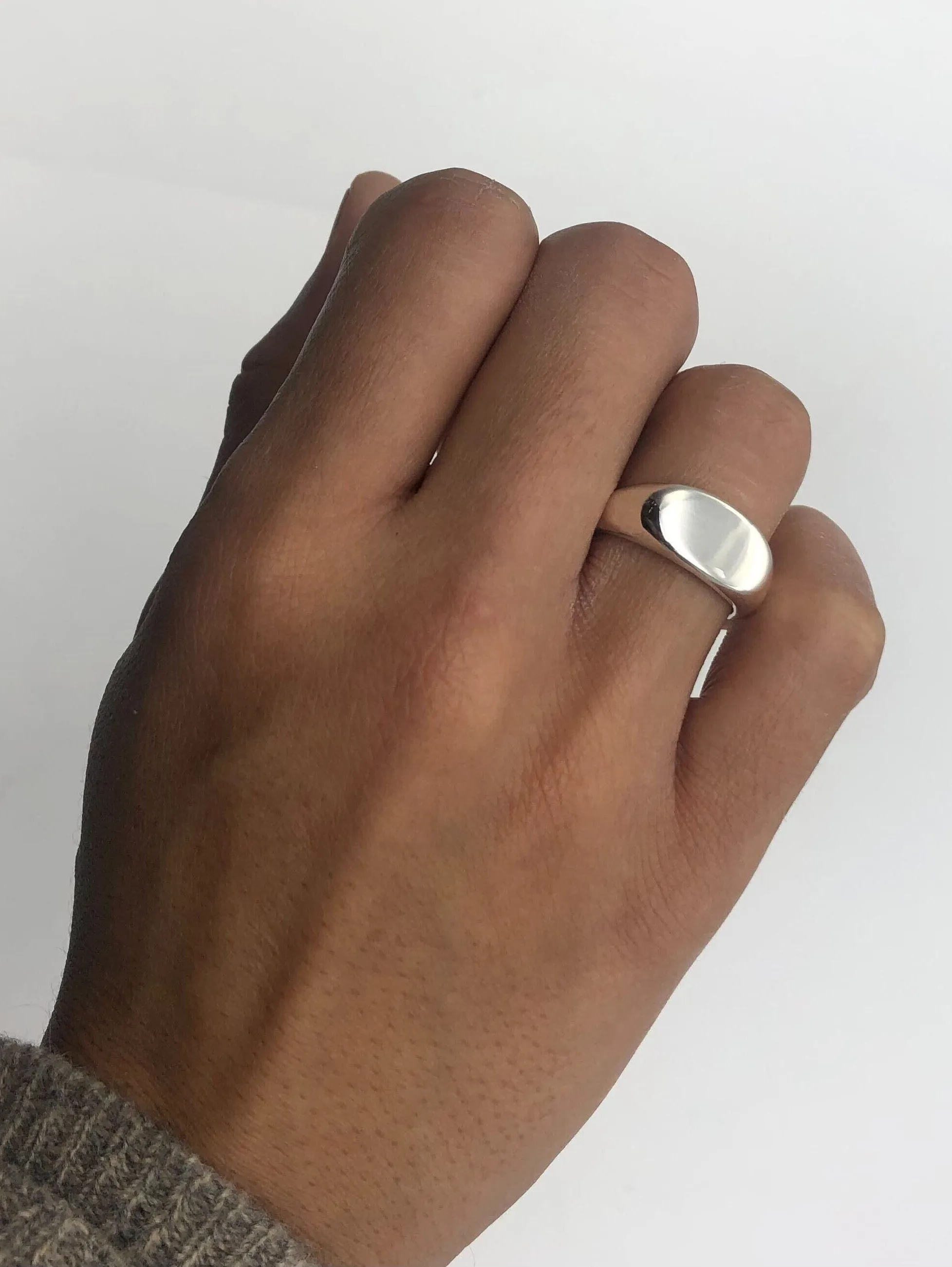 Silver Signet Ring - Minimalist Modern Ring - Flat Top Ring