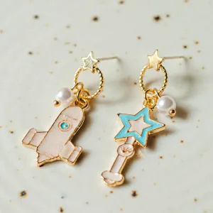 Space Explosion Cute Mismatch Earrings