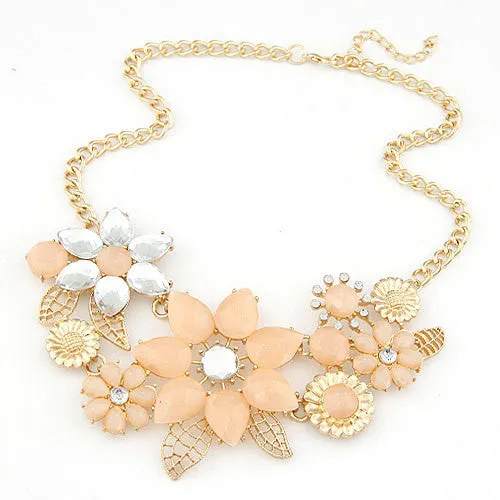 Statement Necklaces & Pendants for Women Flower Collier Femme Gold Plated Choker Colares Femininos Mujer Bijoux Accessories