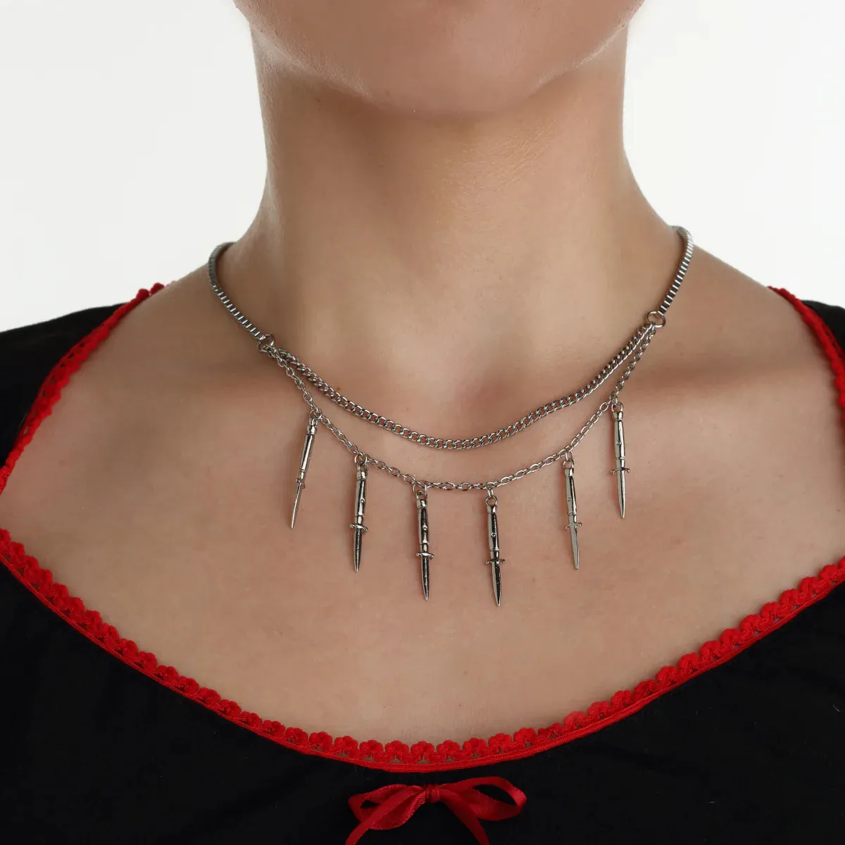 Switchblade Double Chain Necklace