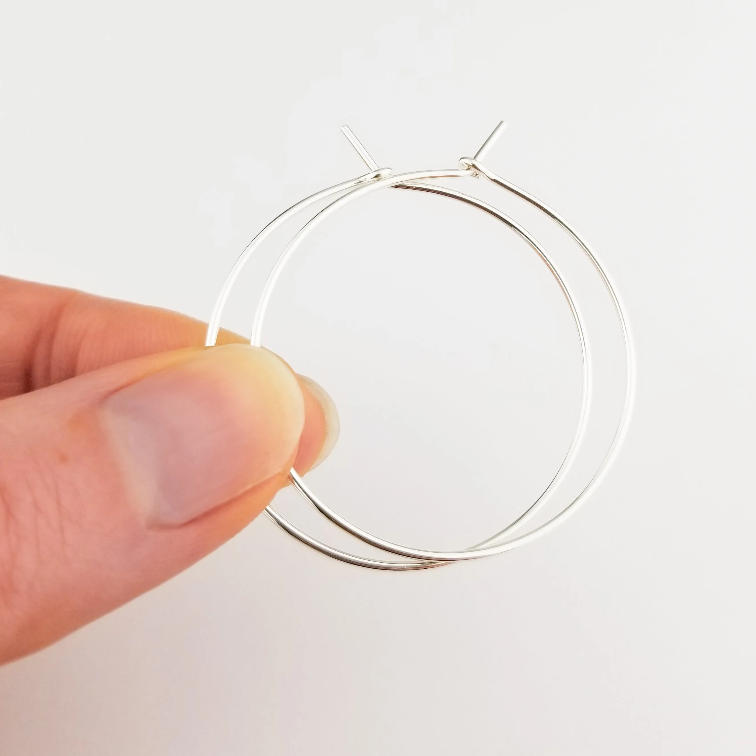 Thick Classic Silver Hoop Earrings