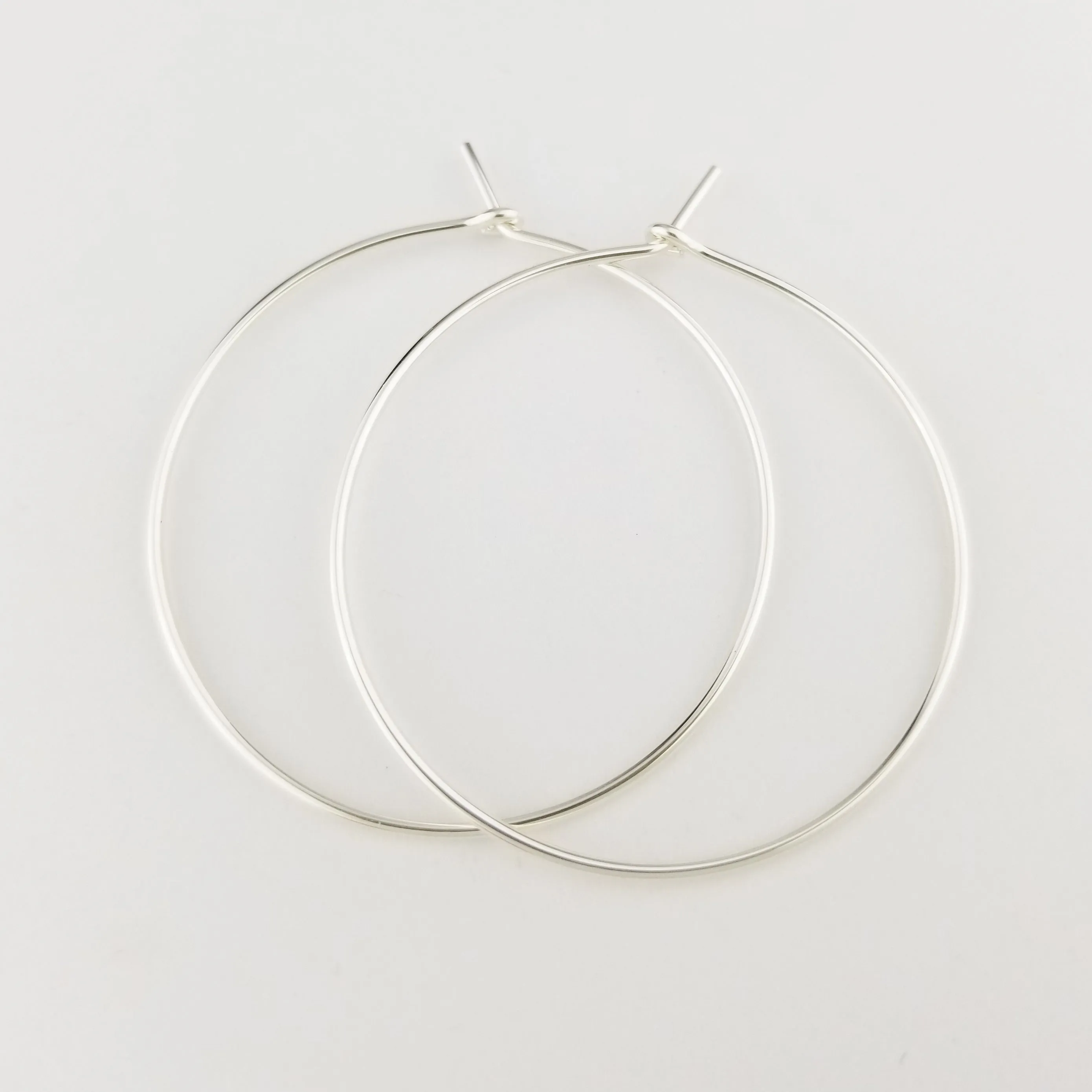 Thick Classic Silver Hoop Earrings