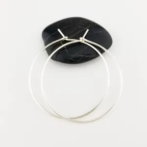 Thick Classic Silver Hoop Earrings