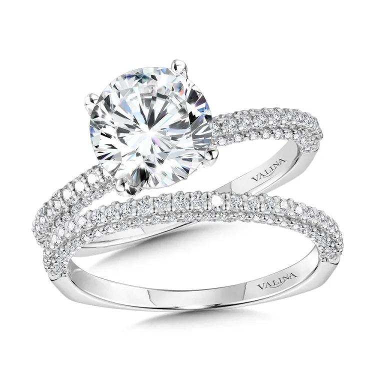 Three-Row Pave-Illusion & Hidden Halo Diamond Engagement Ring