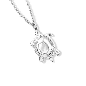 Tortuga Large Necklace Pendant Silver - Diamond