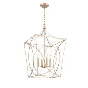 Tracy 18 in. 4 Lights Pendant Light Gold Finish