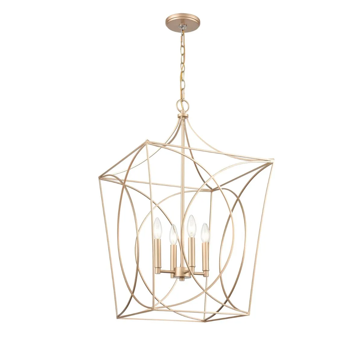 Tracy 18 in. 4 Lights Pendant Light Gold Finish