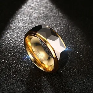 Tungsten Carbide Yellow Gold Rings For Men