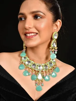 Turquoise Ad Kundan Choker Set