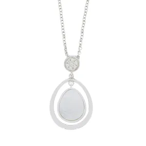 Unique & Co Silver Mother of Pearl Pendant and Chain MK-882