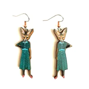 Unleash Your Inner Fox Lady with Eco-Friendly Earrings: Handmade in the USA