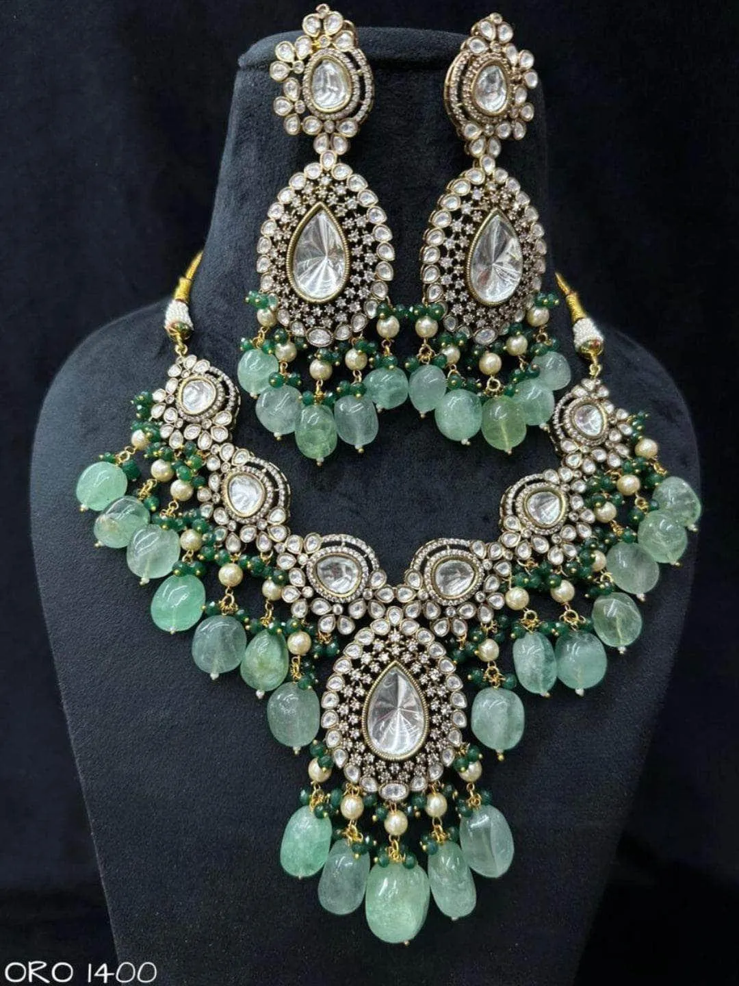 Victorian Semiprecious Pearl Drop Necklace