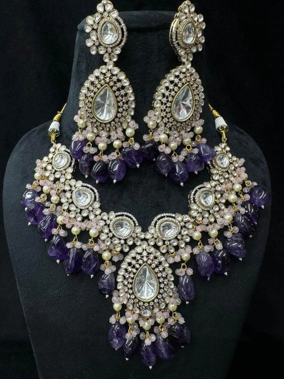 Victorian Semiprecious Pearl Drop Necklace