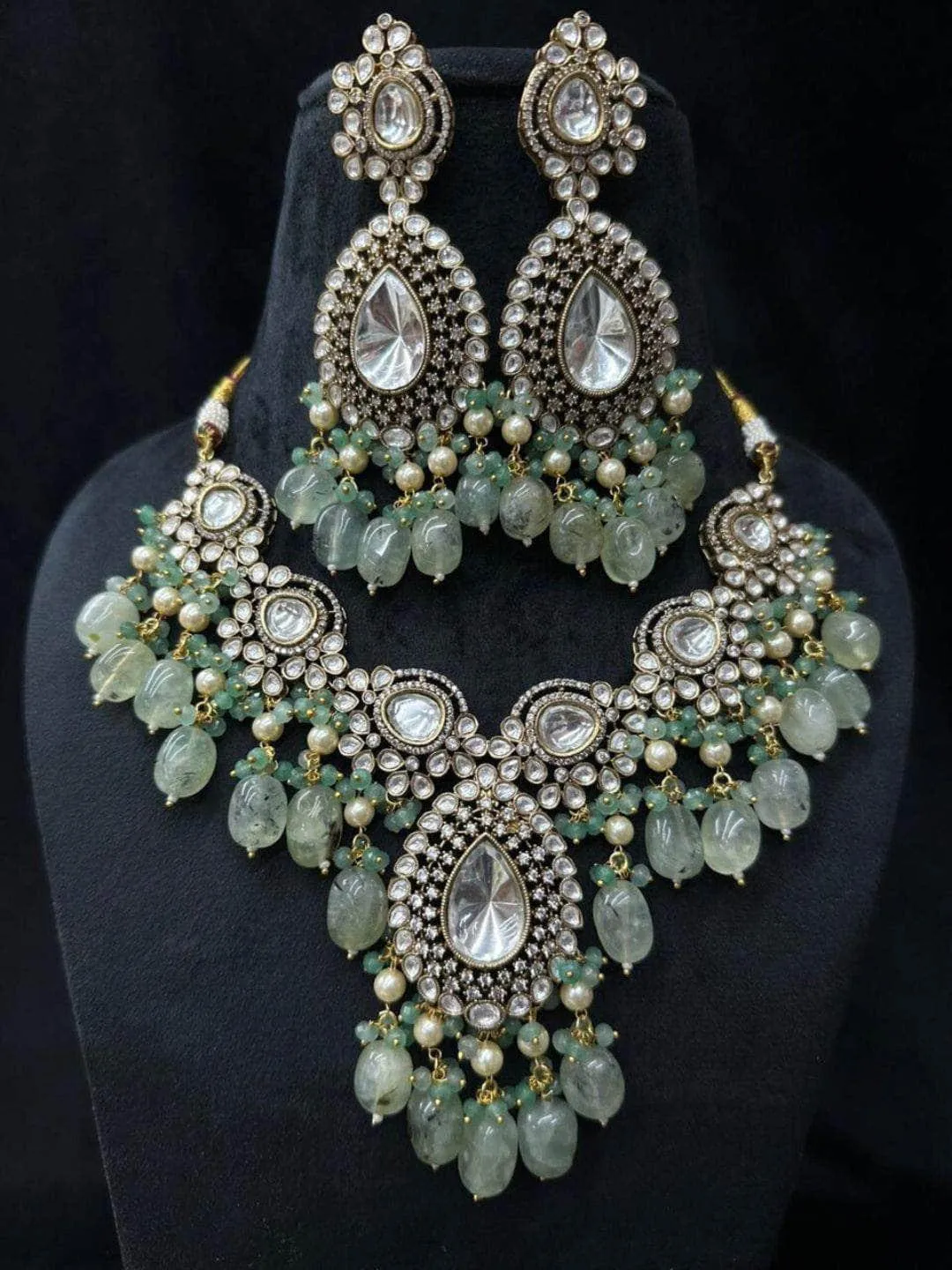 Victorian Semiprecious Pearl Drop Necklace