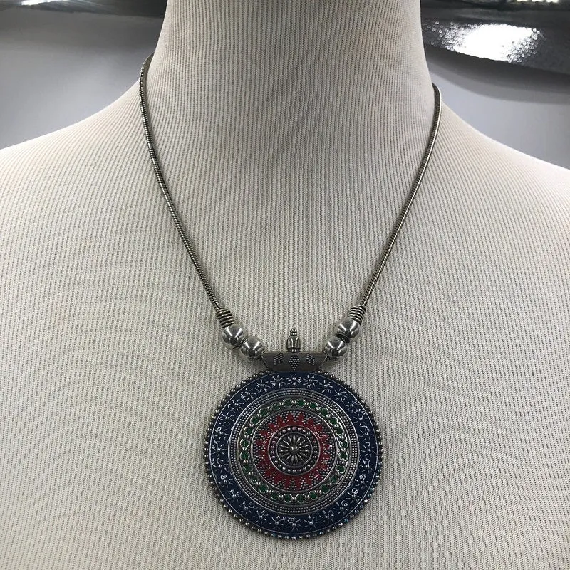 Vintage Large Pendant Necklace With Chain