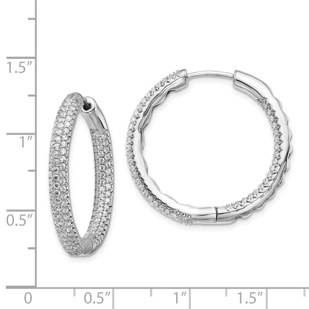 White Gold 1 1/2Ctw Hinged Hoop Diamond Earrings - Model EM5440-150-WA