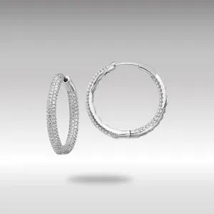 White Gold 1 1/2Ctw Hinged Hoop Diamond Earrings - Model EM5440-150-WA