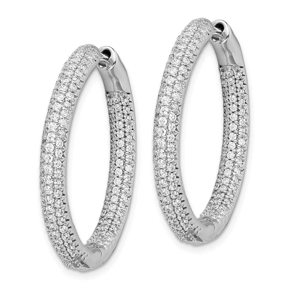 White Gold 1 1/2Ctw Hinged Hoop Diamond Earrings - Model EM5440-150-WA