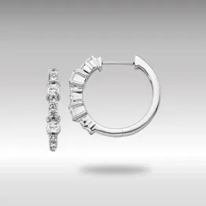 White Gold Diamond Hinged Hoop Earrings - Model EM4257-050-WA