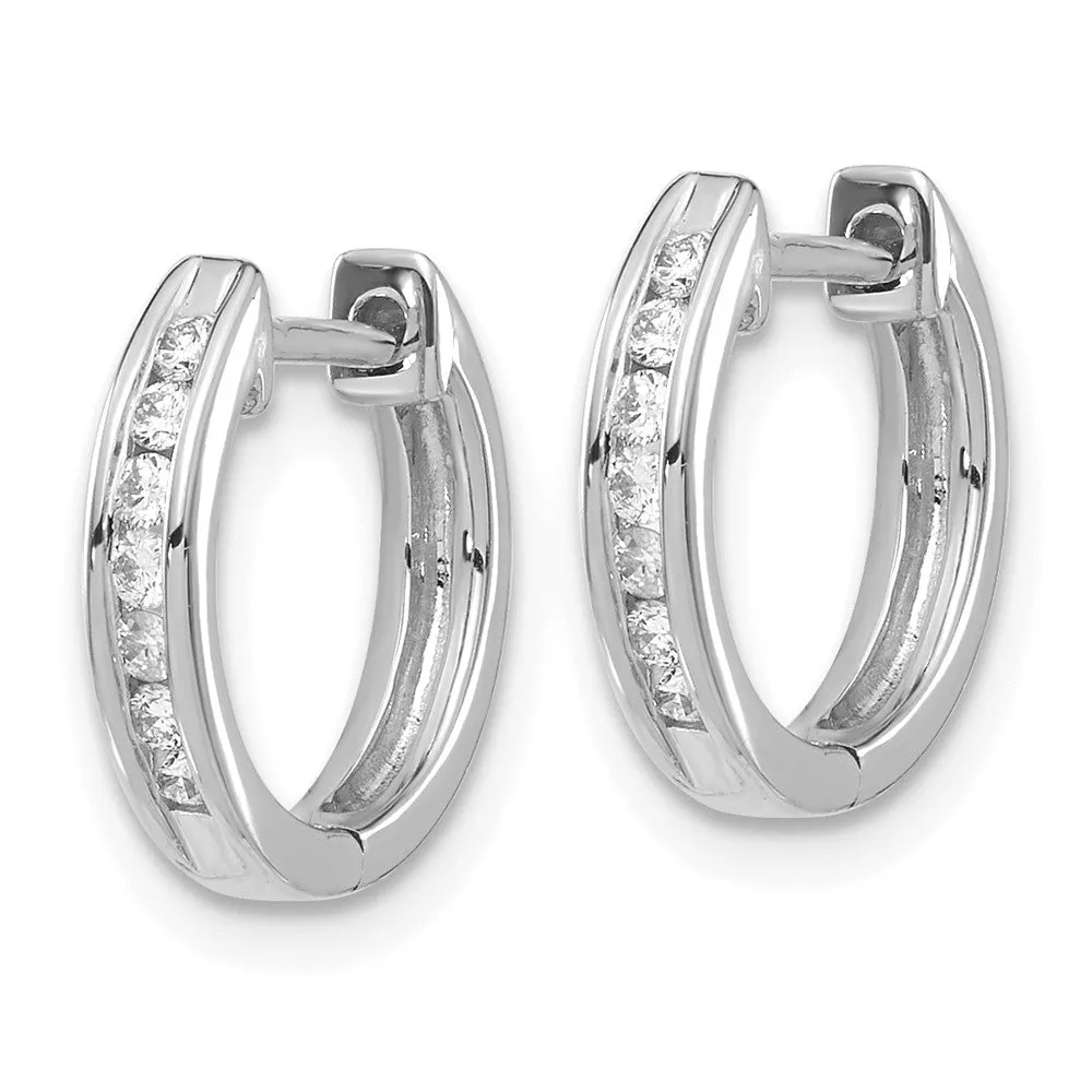 White Gold Diamond Hinged Hoop Earrings - Model EM5351-020-WA