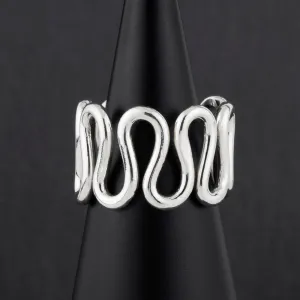 Wide Sterling Silver Wiggle Ring