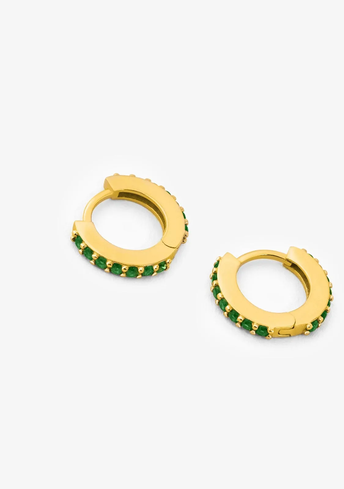 Zirconias Emerald Hoop Piercing Gold