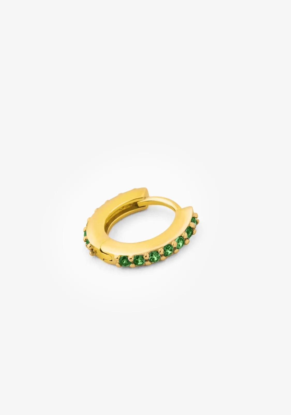 Zirconias Emerald Hoop Piercing Gold