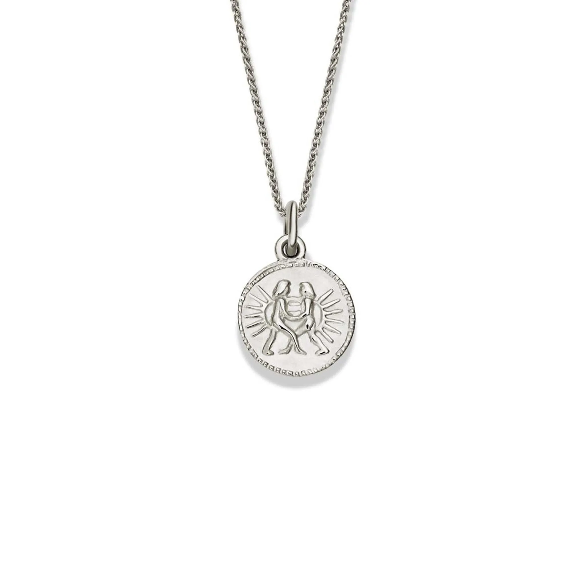 Zodiac Gemini Necklace Pendant Silver