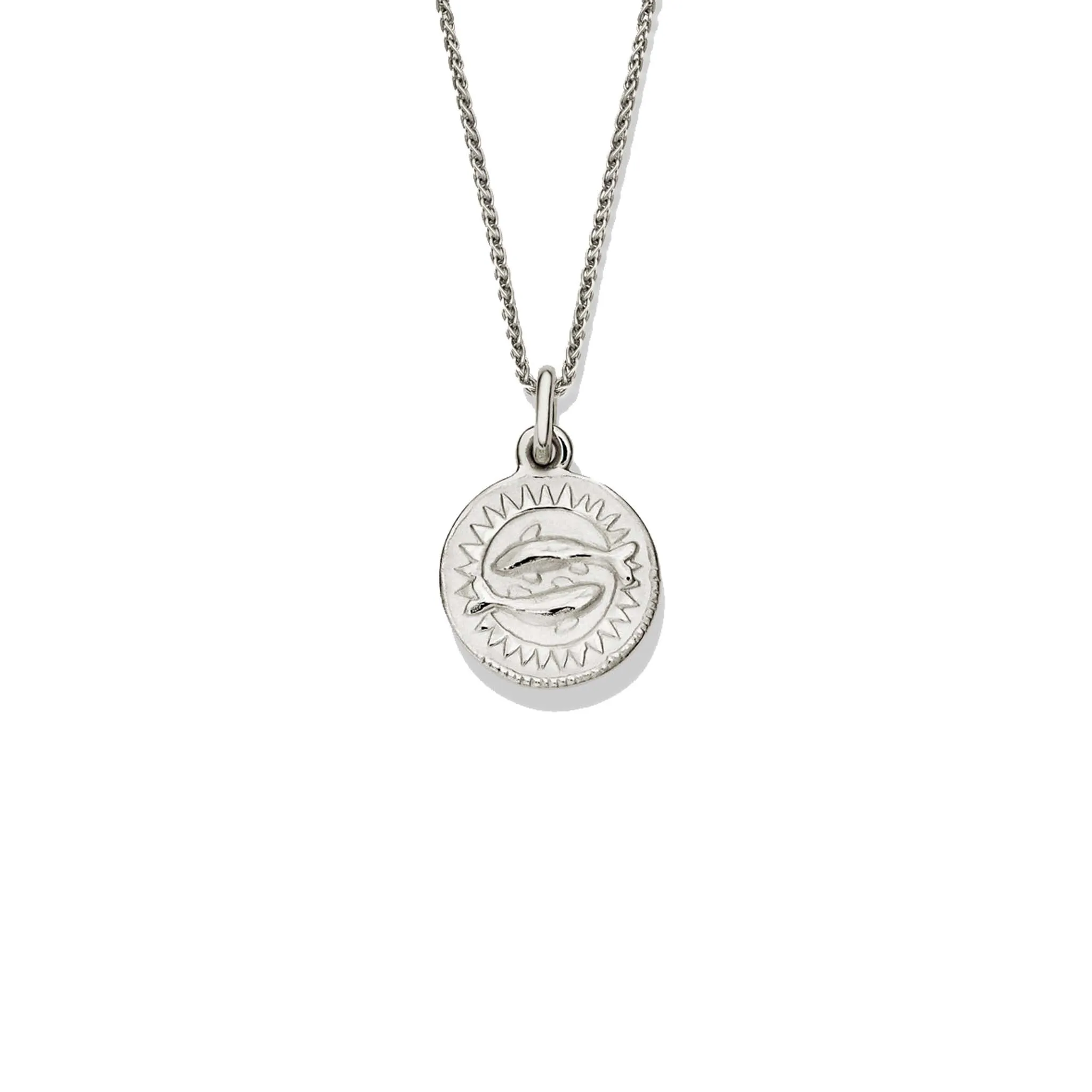 Zodiac Pisces Necklace Pendant Silver